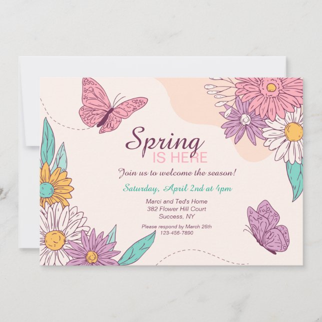Invitación La primavera ha llegado (Anverso)