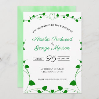 Invitación La primavera verde deja Boda