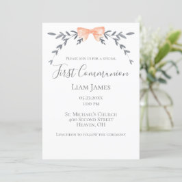 Invitación La primera comunión de hojas de plata cede