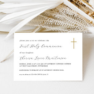 Invitación La Primera Comunión Santa con la Cruz