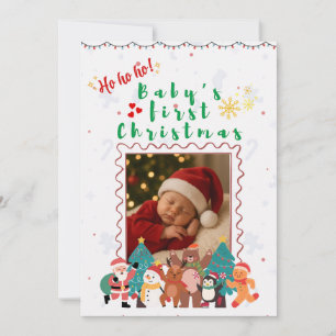 Invitación La primera Navidad de bebé personalizada 