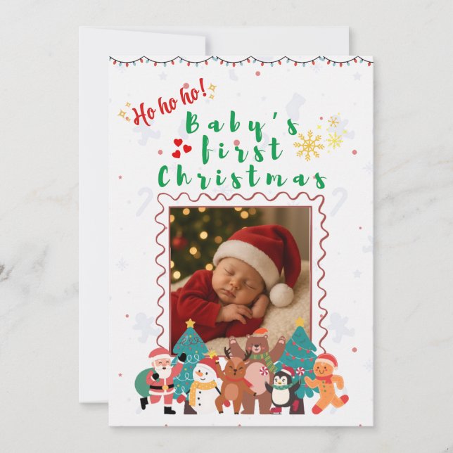 Invitación La primera Navidad de bebé personalizada  (Anverso)