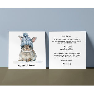 Invitación La primera Navidad de Little Bunny, personalizado