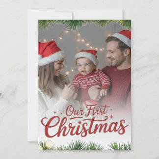 Invitación La primera Navidad de nuestra familia juntos 
