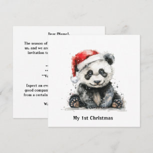 Invitación La primera Navidad del oso de bambú, personalizada