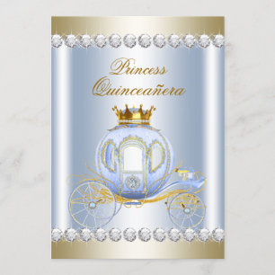 Invitación La princesa azul quinceanera