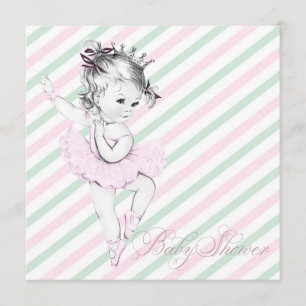 Invitación La princesa de balneario rosa de la época Baby Sho