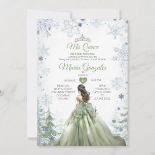 Invitación La princesa de invierno de Sage Green Forest