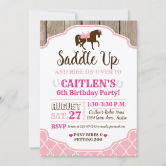 Invitación La princesa de las vacas Saddle Up Pony Birday