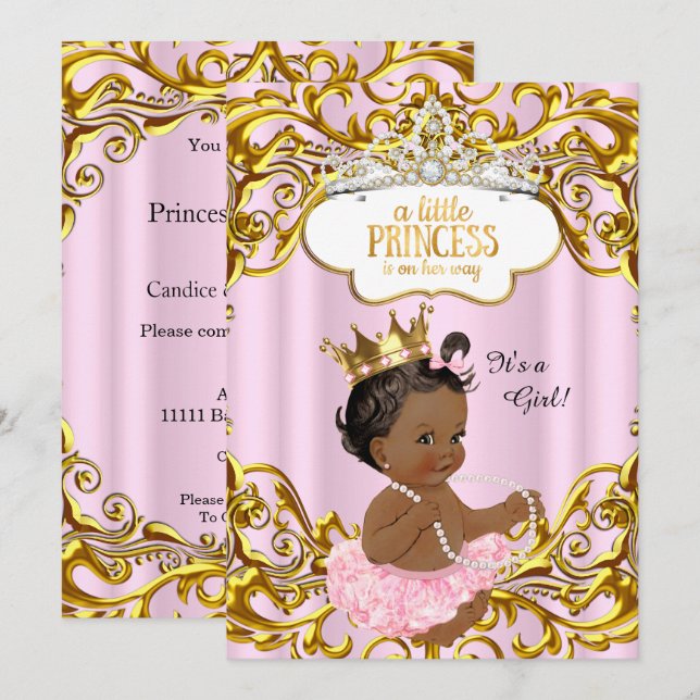 Invitación La princesa está de camino hacia la etnia rosa de  (Anverso / Reverso)