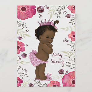 Invitación La princesa étnica acuarela Baby Shower