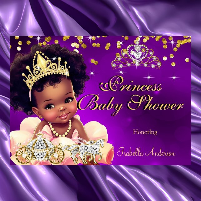 Invitación La princesa étnica Baby Shower Purple Tiara Carria (Subido por el creador)