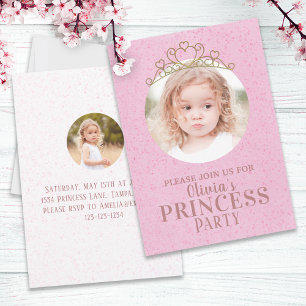 Invitación La princesa minimalista Tiara cumpleaños Whimsical