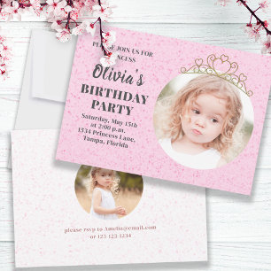 Invitación La princesa minimalista Tiara cumpleaños Whimsical
