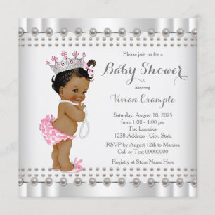 Invitación La princesa perla hispana Baby Shower