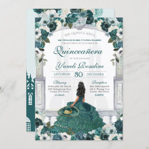 Invitación La princesa Quinceanera del personaje elegante ver