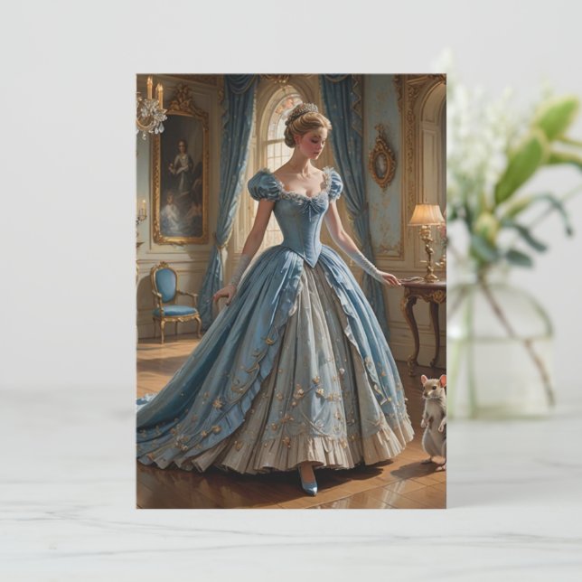 Invitación La princesa secreta del castillo (Anverso de pie)