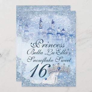 Invitación La princesa Snowflake Sweet 16 Mis Quince