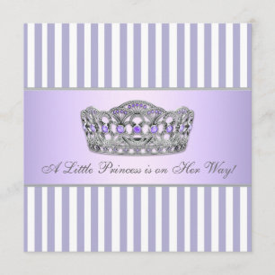 Invitación La princesa Tiara Lavender Morple Baby Shower