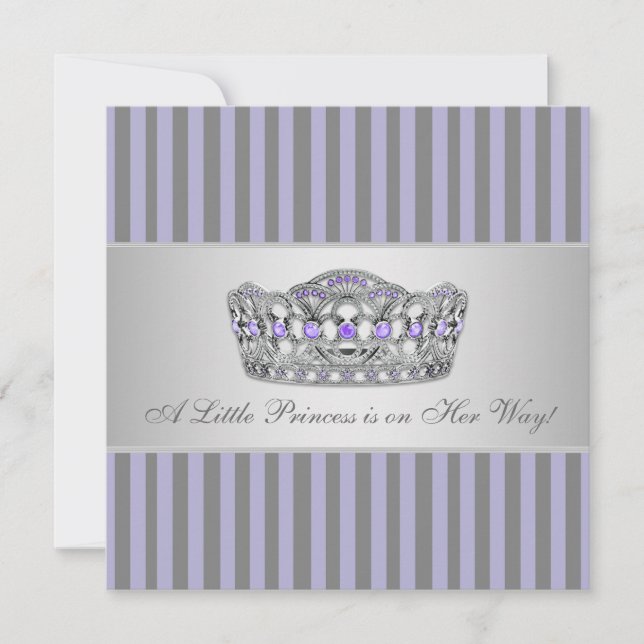 Invitación La princesa Tiara Morple Gray Baby Shower (Anverso)