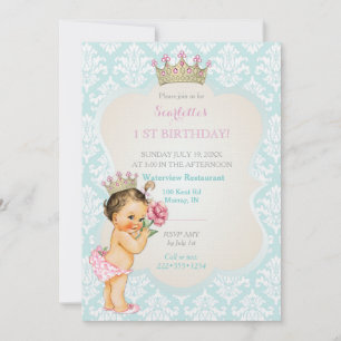 Invitación La princesa vintage, la bebé, la chica de oro, la
