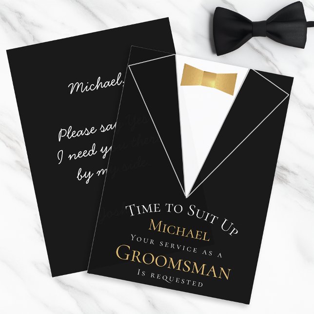 Invitación La propuesta del Groomsman es tiempo negro de dema (Subido por el creador)