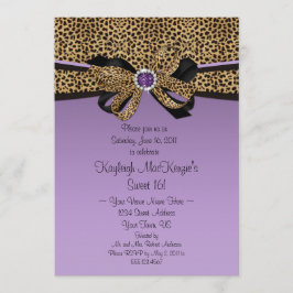Invitación La púrpura del estampado leopardo #2 Jewels el