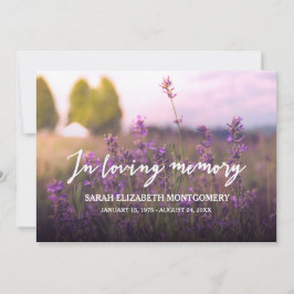 Invitación La púrpura florece el | en memoria cariñosa
