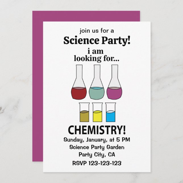 Invitación La química es graciosa, estoy buscando la química