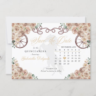 Invitación La Quinceañera Oro de Champagne Occidental Salva L