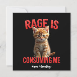 Invitación La rabia me consume gato gatito, línea graciosa