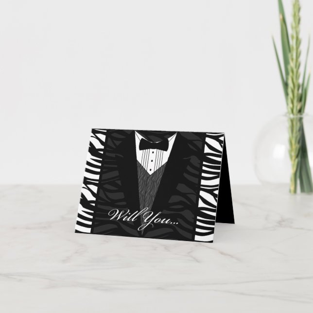 Invitación La raya blanco y negro de la cebra, banquete de (Anverso)