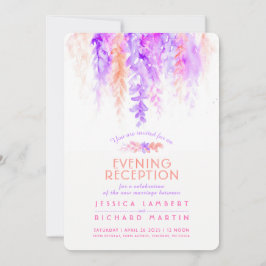 Invitación La recepción boda naranja púrpura invita a