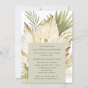 Invitación La recepción de bodas Pampas Grass Boho Bouquet só