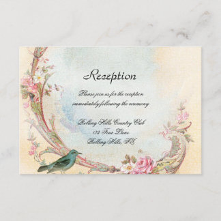 Invitación La recepción de bodas rosadas y Robin
