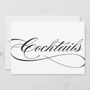 Invitación La recepción de la boda de cócteles firma un hermo