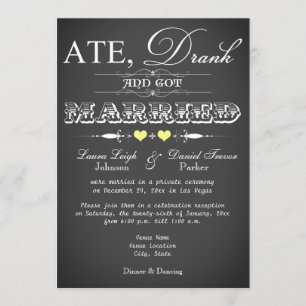 Invitación La recepción de la boda estilo Chalkboard sólo inv