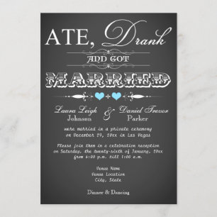 Invitación La recepción de la boda estilo Chalkboard sólo inv
