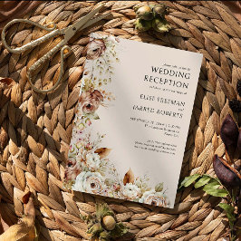 Invitación La recepción de la boda rústica sólo floral del pa