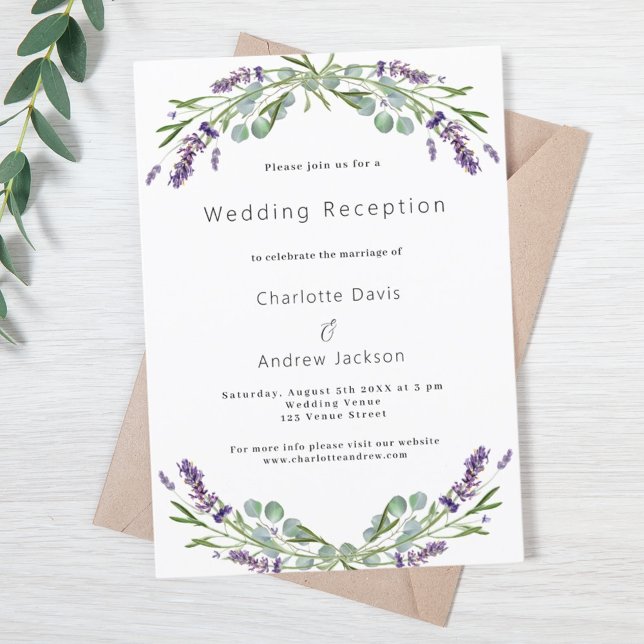 Invitación La recepción de la boda violeta de la naturaleza d (Subido por el creador)