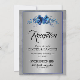 Invitación La recepción de la Soirée florida plateada