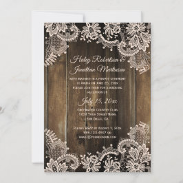 Invitación La recepción de madera rústica y de granero