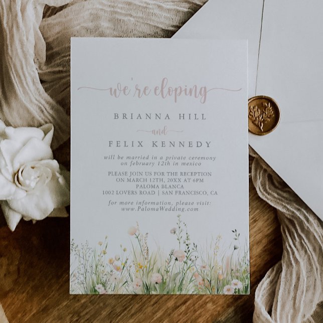 Invitación La recepción del Boho Wildflower Elopement (Subido por el creador)