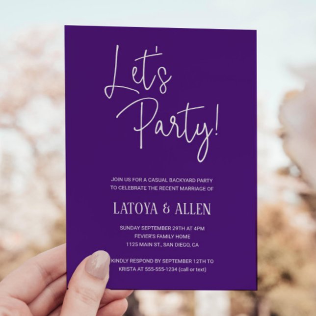 Invitación La recepción Fiesta Casual Wedding Eloped (Subido por el creador)