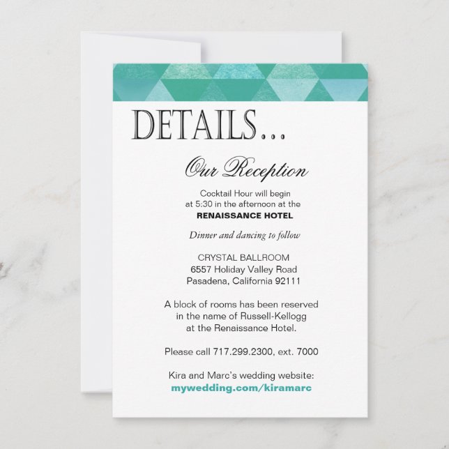 Invitación La recepción geométrica de los triángulos detalla (Anverso)