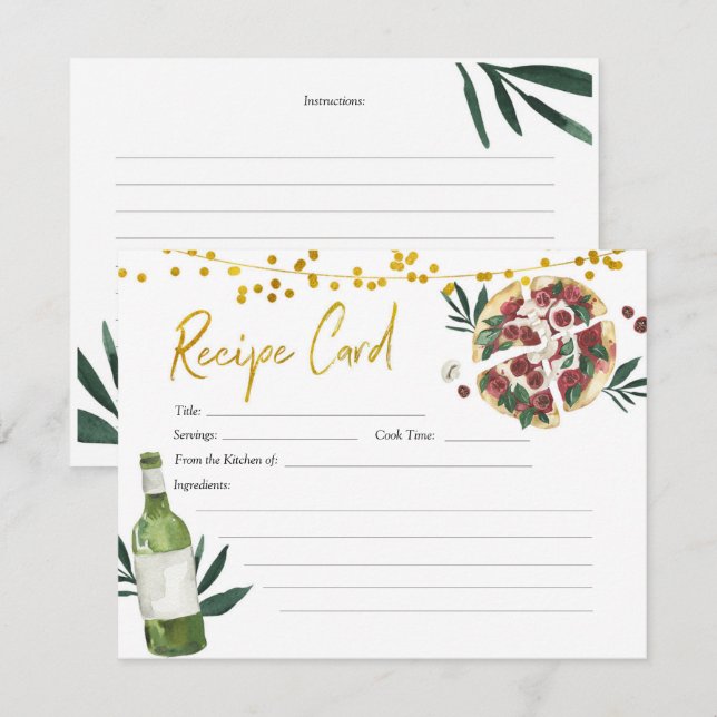 Invitación La receta de la ducha nupcial perfecta (Anverso / Reverso)