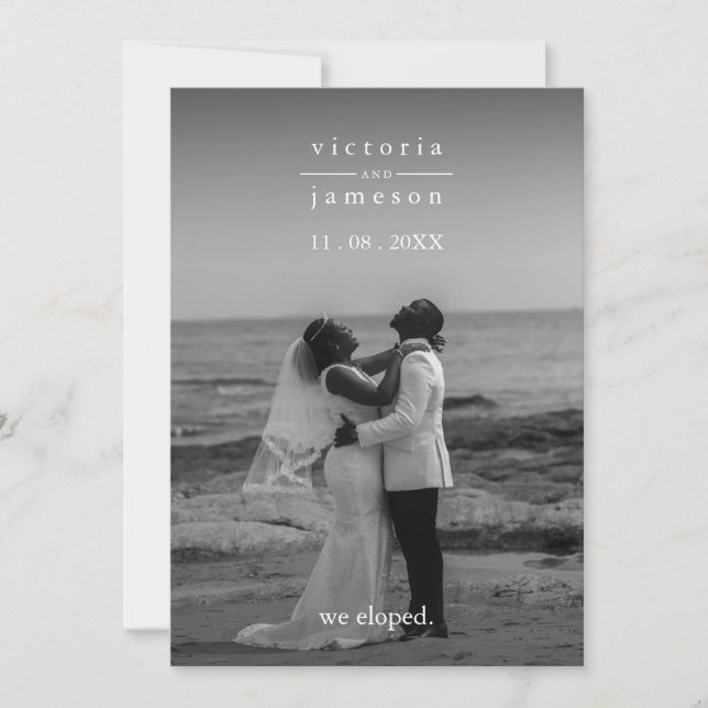 Invitación La reciente boda elegante clásica y moderna (Anverso)