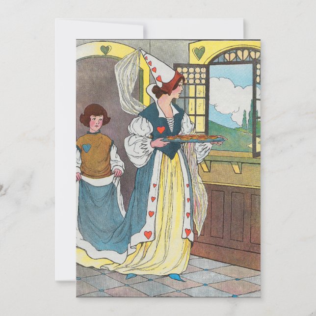 Invitación La Reina de los Corazones, hizo algunas tartas (Anverso)