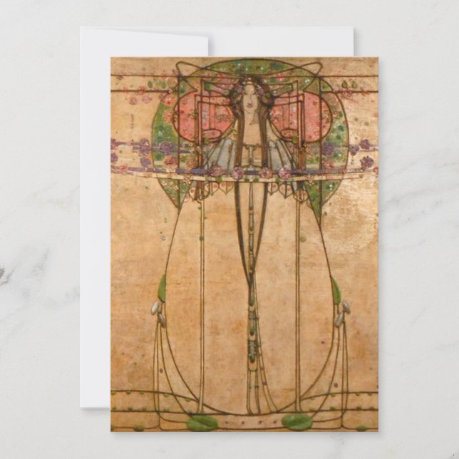 Invitación La Reina de Mayo - Margaret Macdonald Mackintosh (Anverso)