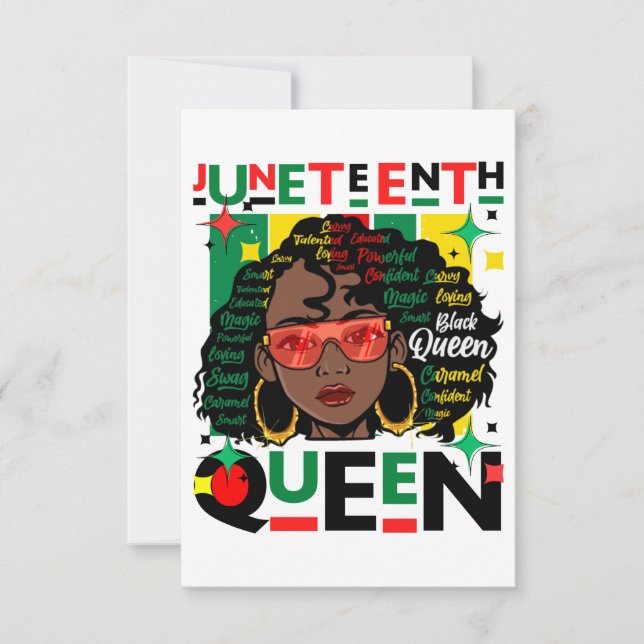 Invitación La reina Melanin decimoctava mujer Chica negro mág (Anverso)